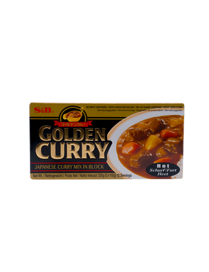 Golden Curry Negro-Curry Japonés en Pastillas Golden Curry Picante (Hot) - S&B (220g)