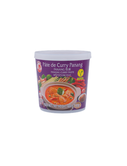 Curry Pangang-Pasta de Curry Panang (Panang Curry Paste) de la prestigiosa marca tailandesa Cock Brand, en su formato de tarrina de 400g.