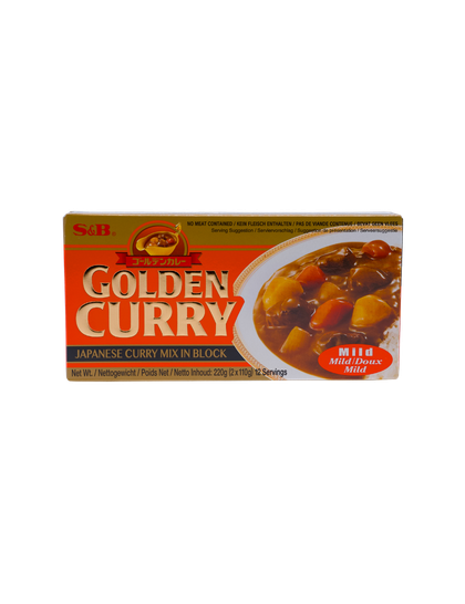 Golden Ccurry Naranja-Curry Japonés en Pastillas Golden Curry Suave (Mild) - S&B (220g)